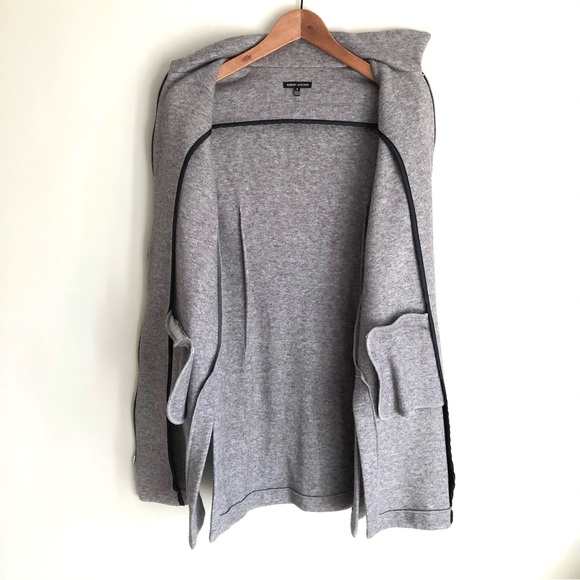 Vintage Long Oversized Sweater Jacket Wool Blend Gray - Picture 2 of 14